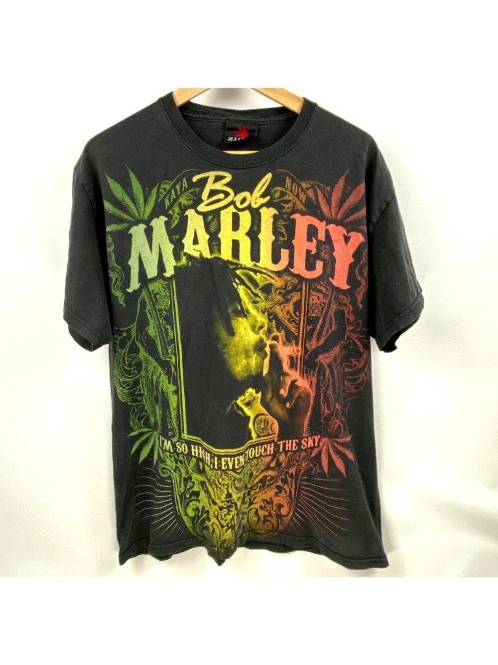 Bob Marley Kaya Shirt Mens XL White Zion Rootswear Reggae Weed Leaf Graphic Tee